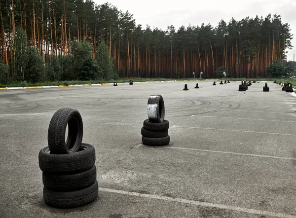 Autódromo Para Entrenamiento Conducción Área Grande Para Señales Tráfico Elementos —  Fotos de Stock