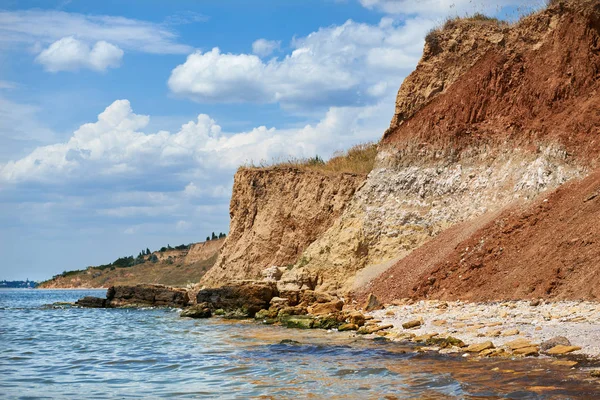 Hermoso Paisaje Marino Playa Salvaje Verano Costa Del Mar Con — Foto de Stock