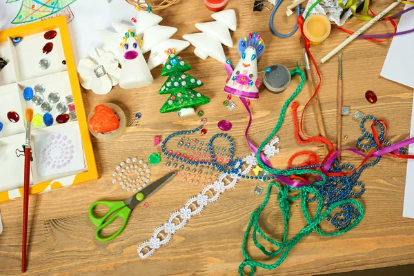 Handmade Decorations New Year Other Holidays Artwork Workplace Creative Accessories — Stock Photo, Image