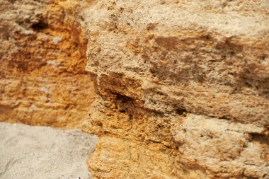 sahilde taş, Yalı yüksek tepeler, güzel tabiat manzarası ile closeup