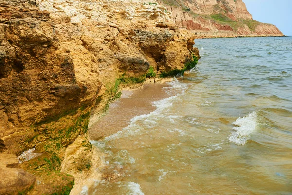 Hermoso Paisaje Marino Primer Plano Piedra Playa Costa Del Mar — Foto de Stock