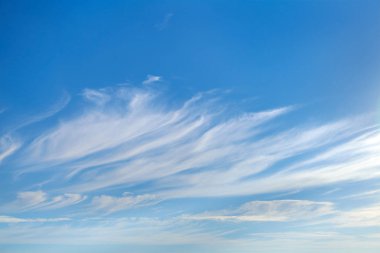 beautiful blue sky with soft cirrus clouds for background clipart
