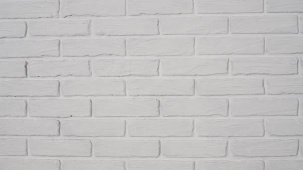 Белая Кирпичная Стена Качестве Фона — стоковое видео