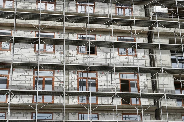 Nieuwbouw Aanbouw Steigers Beton — Stockfoto