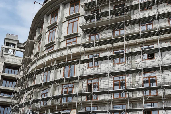 Novo Edifício Construção Andaimes Concreto — Fotografia de Stock