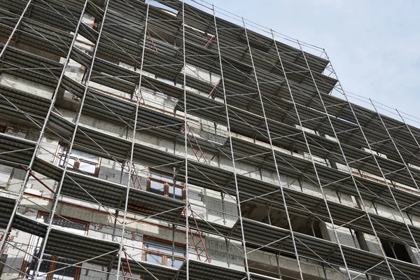 Novo Edifício Construção Andaimes Concreto — Fotografia de Stock