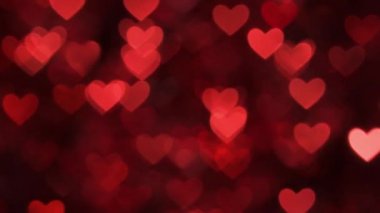 Soyut kalp bokeh kırmızı arka plan rengi