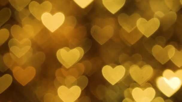 Resumen Corazón Bokeh Fondo Color Amarillo — Vídeos de Stock
