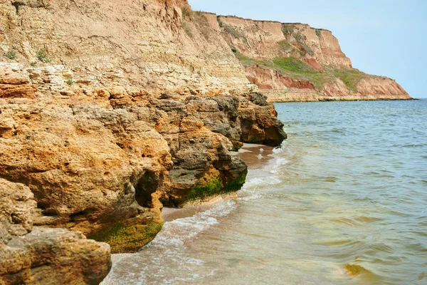 Hermoso Paisaje Marino Primer Plano Piedra Playa Costa Del Mar — Foto de Stock