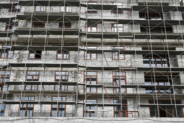 New Building Construction Scaffolding Concrete — Stock Photo, Image