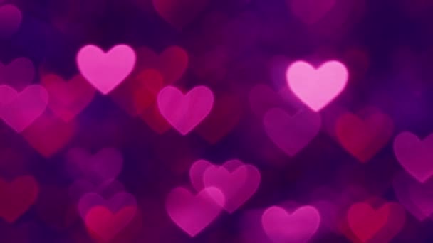 Astratto Cuore Bokeh Sfondo Magenta Colore — Video Stock