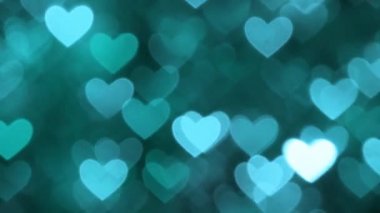 Soyut kalp bokeh arka plan mavi renk