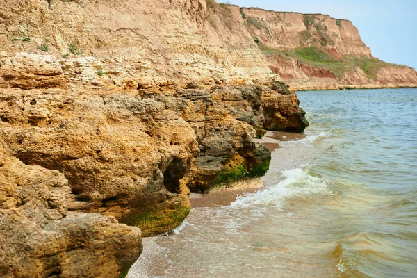 Hermoso Paisaje Marino Primer Plano Piedra Playa Costa Del Mar — Foto de Stock