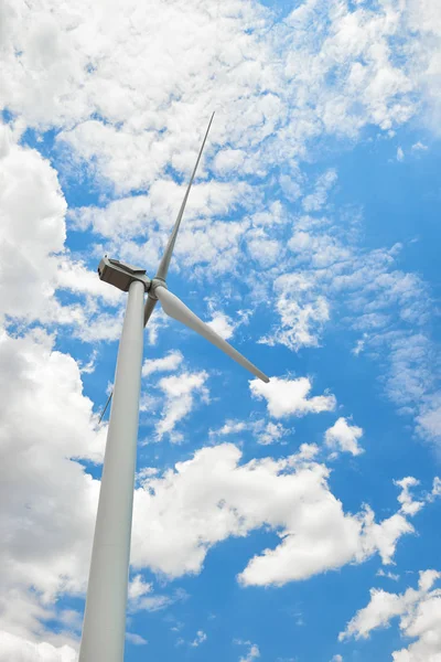 Wind Generator Bright Cloudy Sky Eco Energy Concept — Stock Photo, Image
