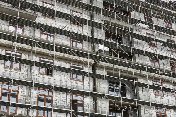 Nieuwbouw Aanbouw Steigers Beton — Stockfoto