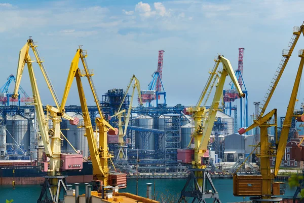 Industrial port in Odessa city, Ukraine, May 4, 2019 - Infrastructure of seaport — Stock Photo, Image