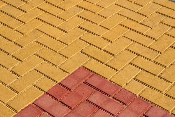 Yellow and red brown paving tile for background or texture — Stock Photo, Image