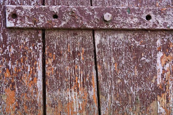 Vintage wood background with peeling paint, purple color — Stock Photo, Image