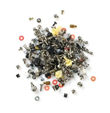 Elektronik bileşen, birim, bölüm, radyo ekipmanı ve dijital mikroçip için vidaların kapatılması - Elektrik devrelerinin öğrenimi, eğitimi ve geliştirilmesi için Diy kit