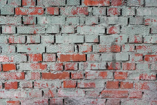 Gammal Tegelvägg Målad Grönt Som Bakgrund — Stockfoto