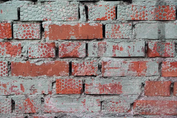 Old Brick Wall Painted Green Background — Stock Photo, Image