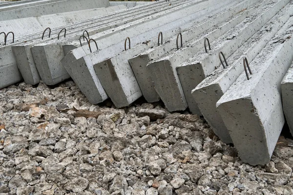 Nuovi Blocchi Cemento Cordoli Costruzione Strade — Foto Stock