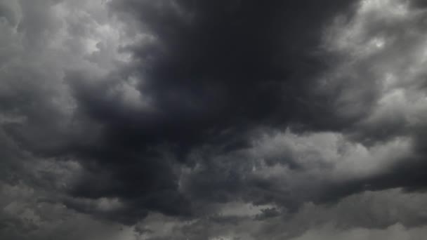 Lapso Tiempo Oscuro Cielo Tormentoso Antes Lluvia — Vídeo de stock