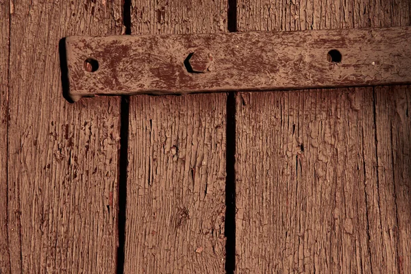 Old Weathered Wood Plank Painted Brown Background — Stock Photo, Image