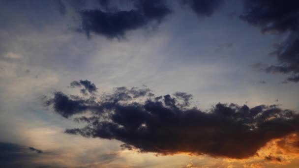 Tramonto Cielo Tempo Lapse Sera Belle Nuvole Come Sfondo — Video Stock