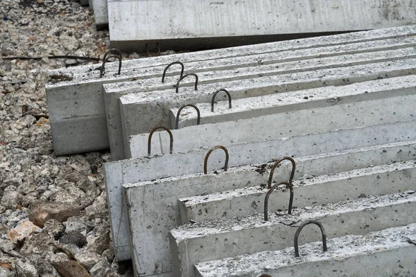 New Concrete Blocks Curbs Road Construction — Stock Photo, Image