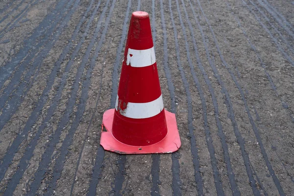Road Construction Repair Laying New Layer Asphalt Marking Level Increased — Stock Photo, Image