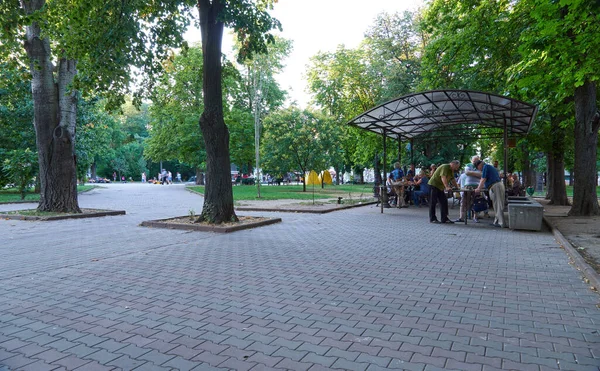 Odessa Ucrânia Agosto 2020 Parque Cidade Praça Catedral Gazebo Com — Fotografia de Stock