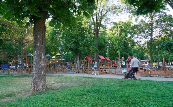 Odessa Ucrânia Agosto 2020 Parque Infantil Cidade Parque Praça Catedral — Fotografia de Stock