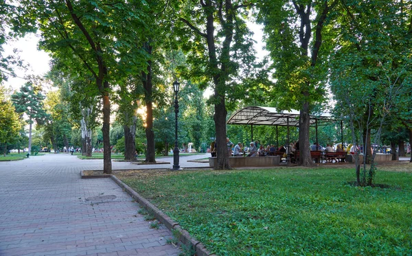 Odessa Ukraine August 2020 City Park Cathedral Square Gazebo People — Stock Photo, Image