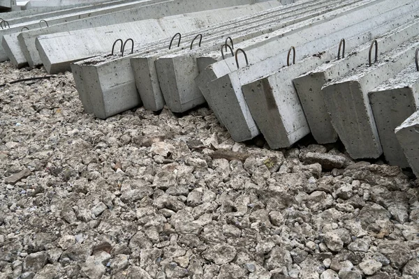 New Concrete Blocks Curbs Road Construction — Stock Photo, Image