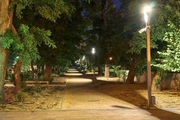 Night View Greek Park Odessa City Ukraine Potemkin Stairs Primorskiy — Stock Photo, Image