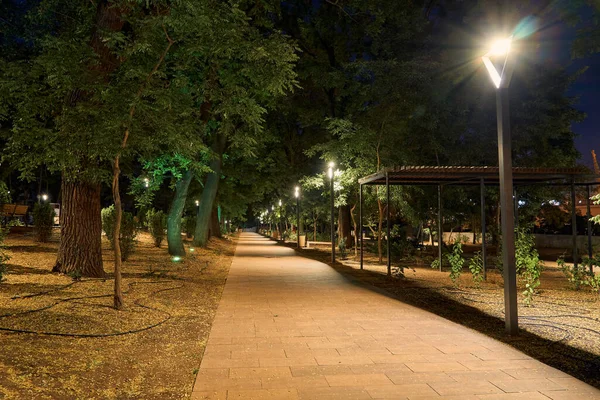 Night View Greek Park Odessa City Ukraine Potemkin Stairs Primorskiy — Stock Photo, Image