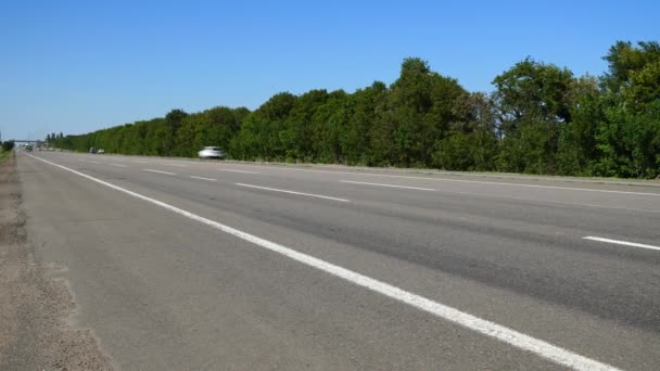 Timelapse Tráfego Rodoviário Rodoviário Dia Verão Carros Caminhões — Vídeo de Stock