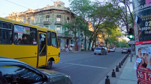 Odessa Ucrania Agosto 2020 Calle Preobrazhenskaya Cerca Plaza Catedral Ciudad — Vídeo de stock