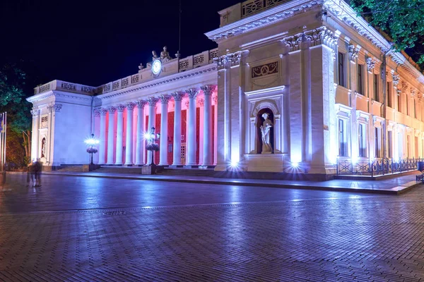 Vista Nocturna Del Bulevar Primorsky Ciudad Odessa Ucrania Hermosa Ciudad —  Fotos de Stock