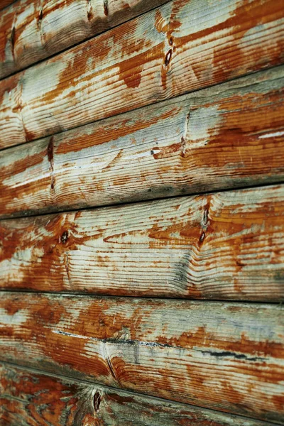 Alte Verwitterte Holzbohlen Als Brauner Hintergrund Abblätternde Farbe Und Risse — Stockfoto