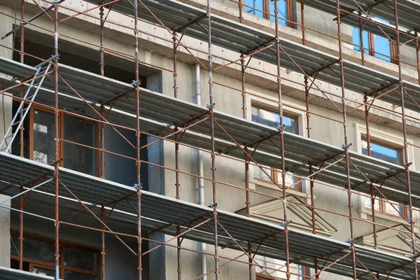 Andamios Nuevo Edificio Como Fondo — Foto de Stock