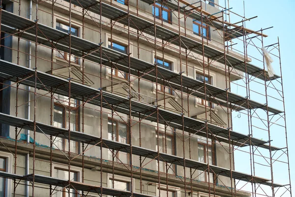 Lešení Nová Budova Jako Zázemí — Stock fotografie