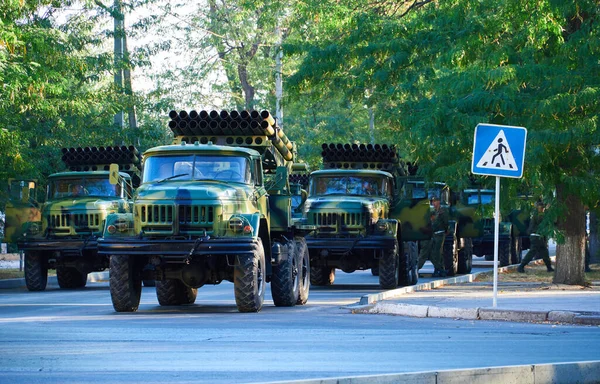 Tiraspol Transnístria Setembro 2020 Desfile Militar Dedicado Trigésimo Aniversário Independência — Fotografia de Stock