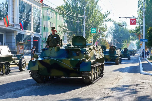 Tiraspol Naddniestrze Września 2020 Parada Wojskowa Poświęcona Rocznicy Niepodległości Zamówiła — Zdjęcie stockowe