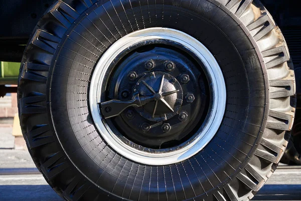 Truck Tire Close View Detail — Stock Photo, Image