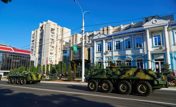 Tiraspol Naddniestrze Września 2020 Parada Wojskowa Poświęcona Rocznicy Niepodległości Zamówiła — Zdjęcie stockowe