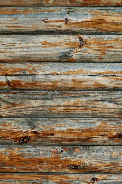 Alte Verwitterte Holzbohlen Als Brauner Hintergrund Abblätternde Farbe Und Risse — Stockfoto