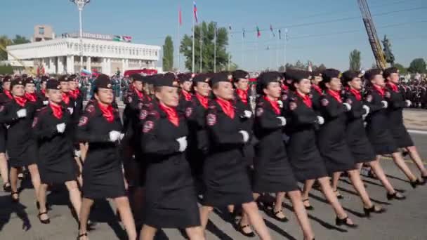 Tiraspol Transnistria Eylül 2020 Bağımsızlığın Yıldönümüne Adanmış Askeri Geçit Töreni — Stok video