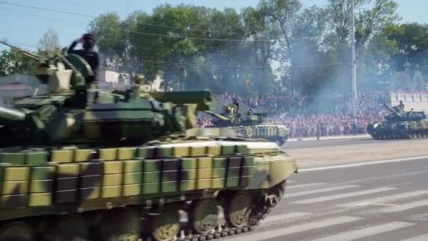Tiraspol Podněstří Září 2020 Vojenská Přehlídka Věnovaná Výročí Nezávislosti Objednaní — Stock video